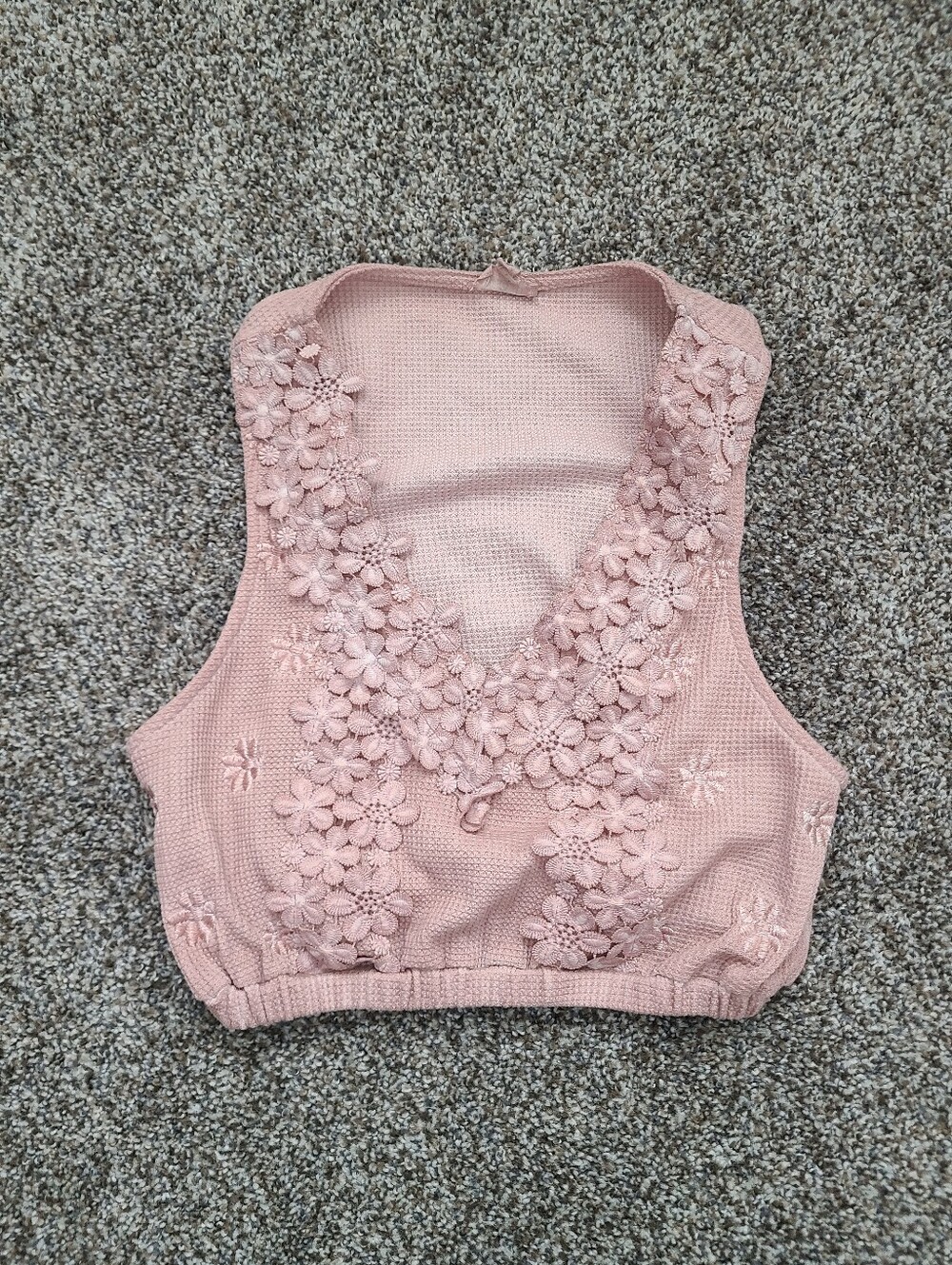 Pol Blush Pink Floral Tank Top Sizs S
